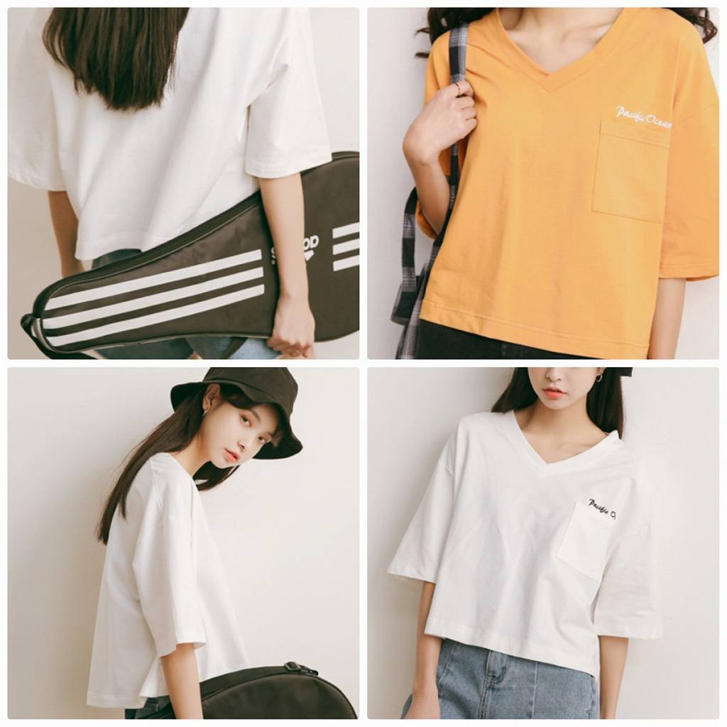 レディース　トップス　Tシャツ　Vネック　刺繍　ワンポイント　カットソー　半袖　ゆったり　カジュアル　フリーサイズ　大人可愛い　フェミニン　スポーツ　デート　お出かけ　デイリー　レッド　ホワイト　イエロー　ブラック　送料無料