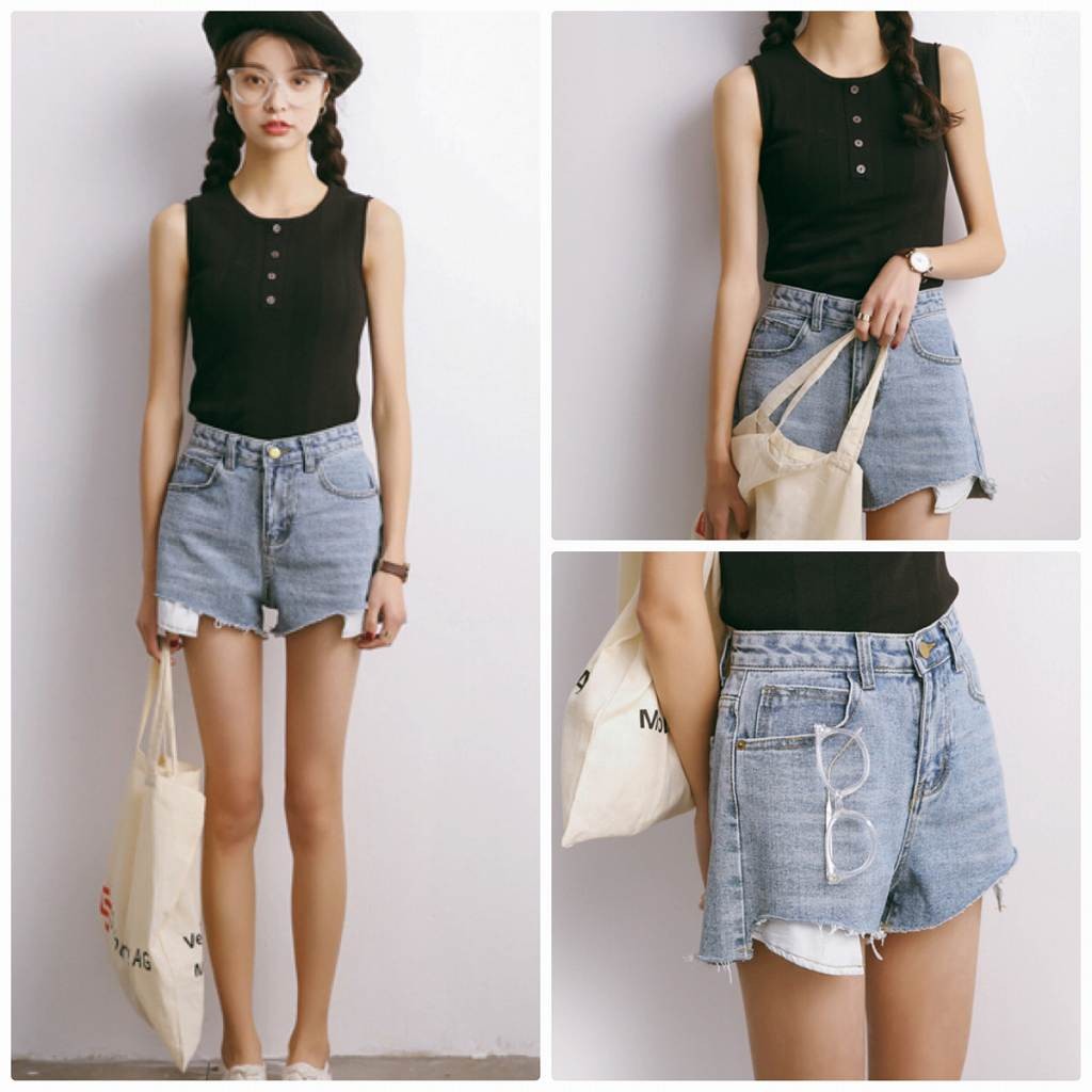 レディース　ボトムス　デニムパンツ　ウォッシュド　ショートパンツ　切りっぱなし　ダメージ　春夏　大人可愛い　無地　カジュアル　シンプル　美脚　脚長　デイリー　お出かけ　デート　ブルー　送料無料