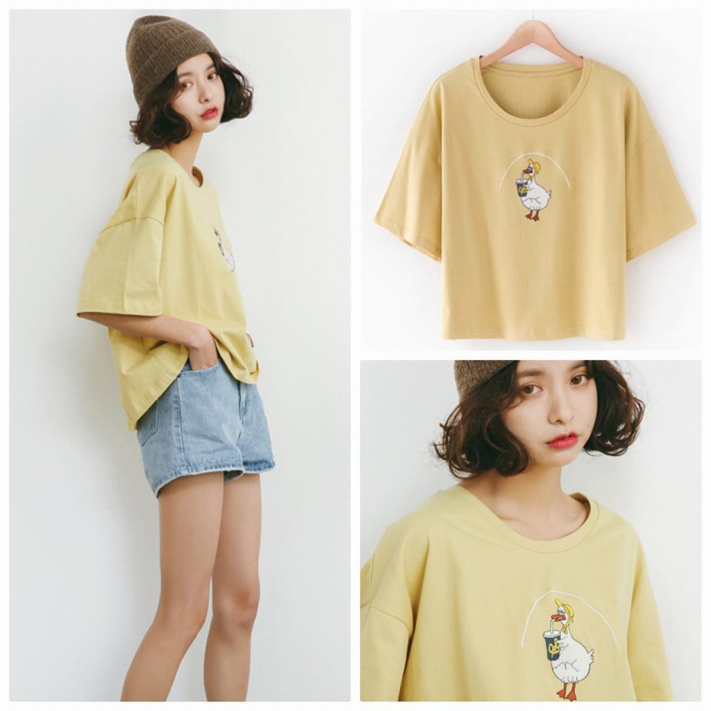 レディース　トップス　Tシャツ　カットソー　5分袖　アニマル　ワンポイント　ゆったり　カジュアル　フリーサイズ　大人可愛い　フェミニン　スポーツ　デート　お出かけ　デイリー　ブルー　イエロー　送料無料