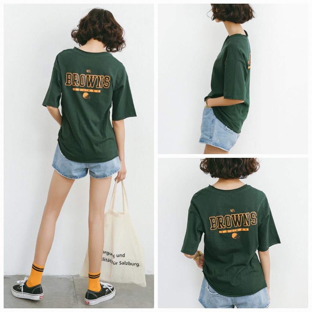 レディース　トップス　Tシャツ　カットソー　5分袖　英字プリント　ゆったり　カジュアル　フリーサイズ　大人可愛い　フェミニン　スポーツ　デート　お出かけ　デイリー　ホワイト　グリーン　送料無料