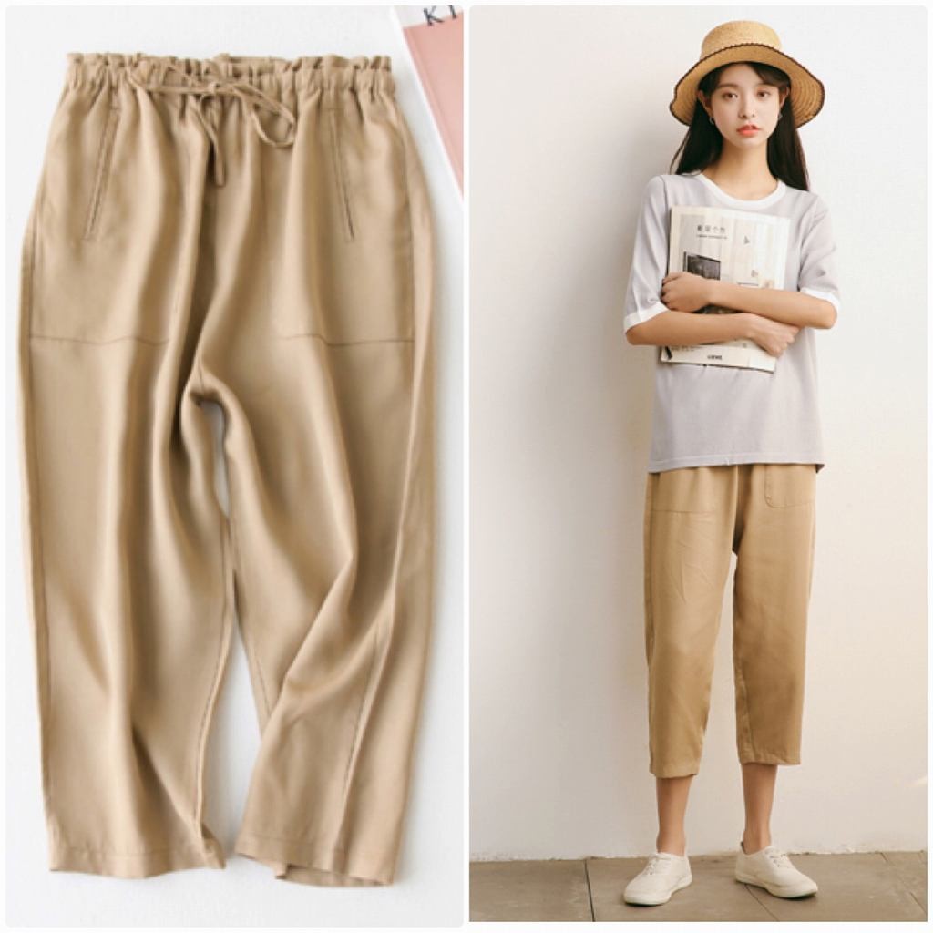 レディース　ボトムス　クロップドパンツ　8分丈　春夏　大人可愛い　無地　カジュアル　シンプル　美脚　脚長　デイリー　お出かけ　デート　ベージュ　ブラック　グレー　カーキ　送料無料