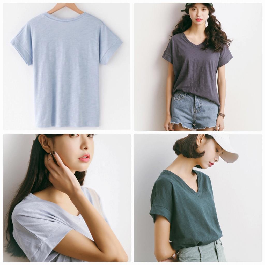 レディース　トップス　Tシャツ　カットソー　定番　Vネック　半袖　無地　カジュアル　フリーサイズ　大人可愛い　フェミニン　スポーツ　デート　お出かけ　デイリー　ブルー　ホワイト　グレー　イエロー　グリーン　ブラウン　ブラック　ネイビー　送料無料