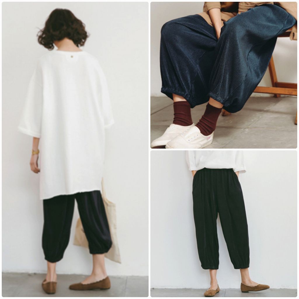 レディース　ボトムス　サルエルパンツ　アンクル丈　春夏　大人可愛い　無地　カジュアル　シンプル　デイリー　ラフスタイル　お出かけ　デート　グレー　ブラック　送料無料