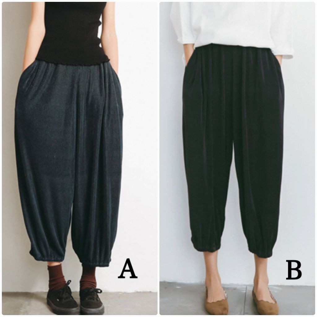 レディース　ボトムス　サルエルパンツ　アンクル丈　春夏　大人可愛い　無地　カジュアル　シンプル　デイリー　ラフスタイル　お出かけ　デート　グレー　ブラック　送料無料