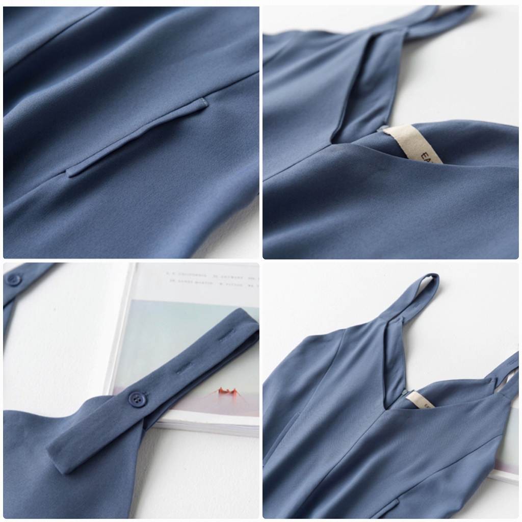 レディース　ワンピース　ノースリーブ　キャミソールワンピ　膝上丈　大人可愛い　春夏　無地　カジュアル　シンプル　ナチュラル　デイリー　お出かけ　デート　ブルー　ブラック　ワイン　ネイビー　送料無料