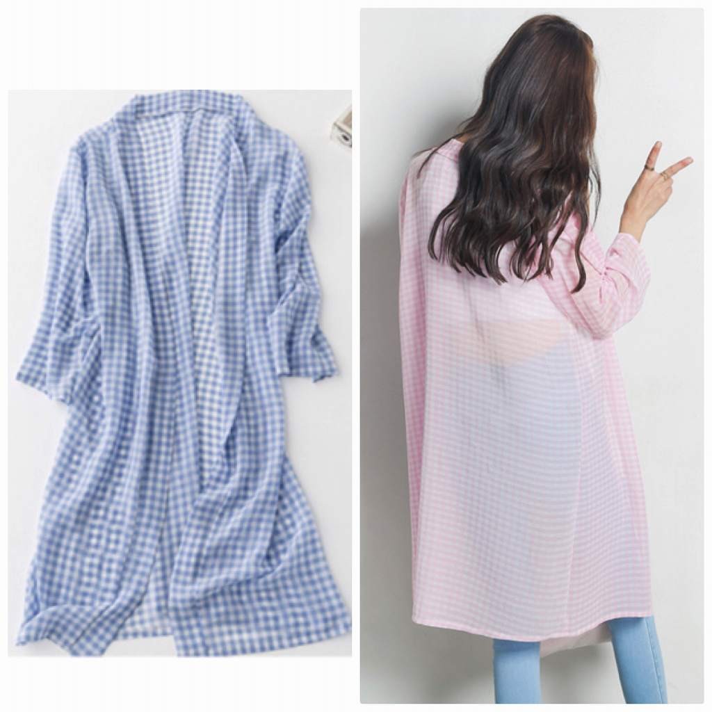 レディース　ロング丈　シャツ　ブラウス　カーディガン　薄手　長袖　シフォン　トップス　人気　春　夏物　女性　大人　カジュアル　キュート　可愛い　フェミニン　おしゃれ　ファッション　ブラック　ネイビー　ピンク　ブルー　フリーサイズ　ワンサイズ　送料無料