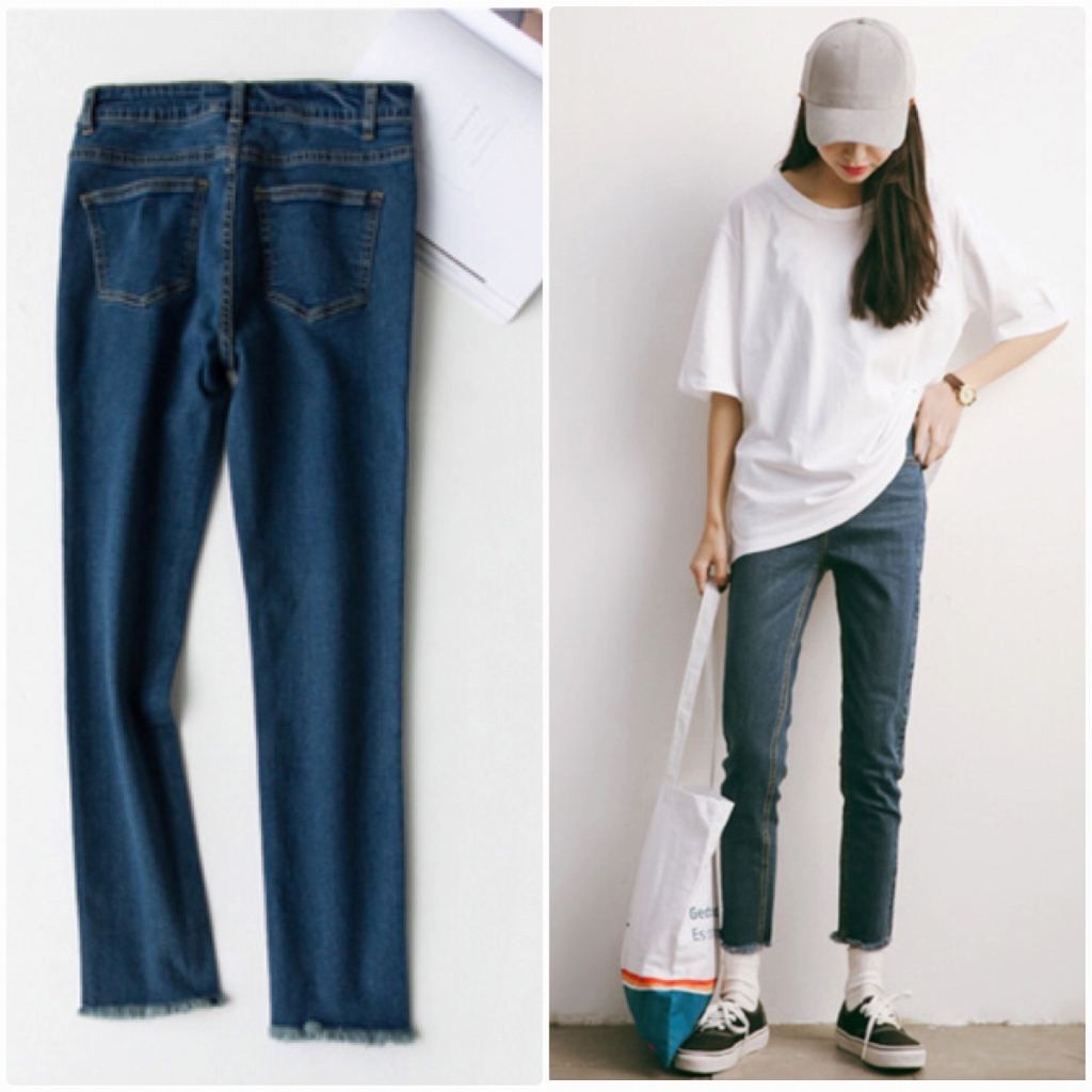 レディース　デニム　ジーンズ　ジーパン　スリム　クロップド　半端丈　ボトムス　人気　春物　夏物　女性　大人　カジュアル　キュート　可愛い　フェミニン　セクシー　おしゃれ　ファッション　美脚　脚長　美シルエット　ネイビー　S　M　L　サイズ　送料無料