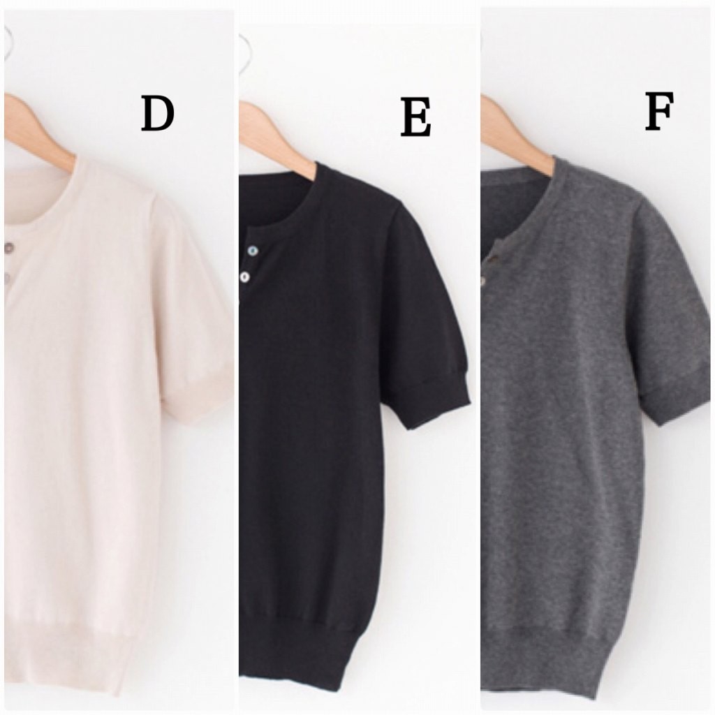 レディース　ヘンリーネック　Tシャツ　半袖　トップス　人気　春　夏物　女性　大人　カジュアル　キュート　可愛い　フェミニン　おしゃれ　ファッション　ブラック　ブルー　ホワイト　ピンク　グレー　フリーサイズ　ワンサイズ　送料無料
