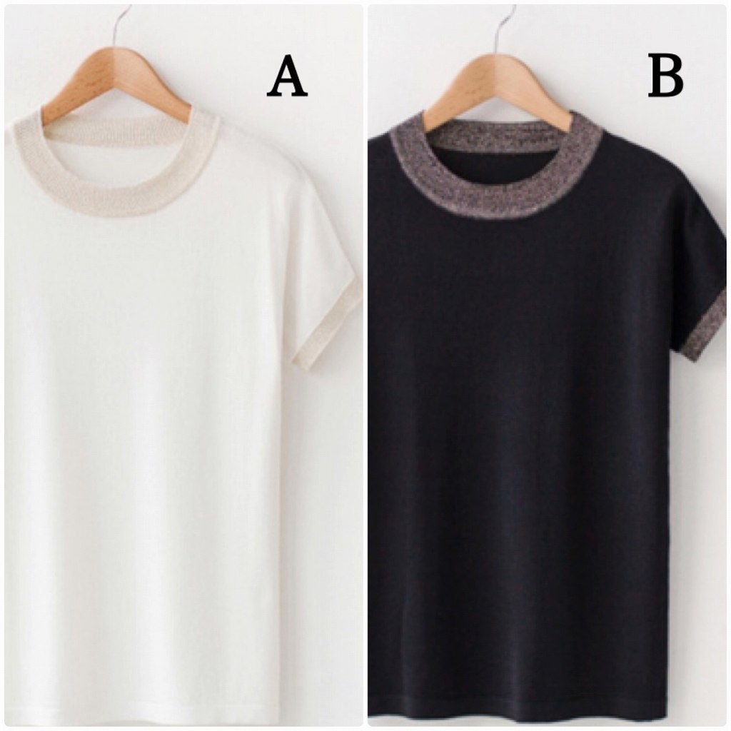 レディース　カットソー　ニット　セーター　半袖　クルーネック　トップス　人気　春　夏物　女性　大人　カジュアル　キュート　可愛い　フェミニン　おしゃれ　ファッション　ブラック　ホワイト　黒　白　フリーサイズ　ワンサイズ　送料無料