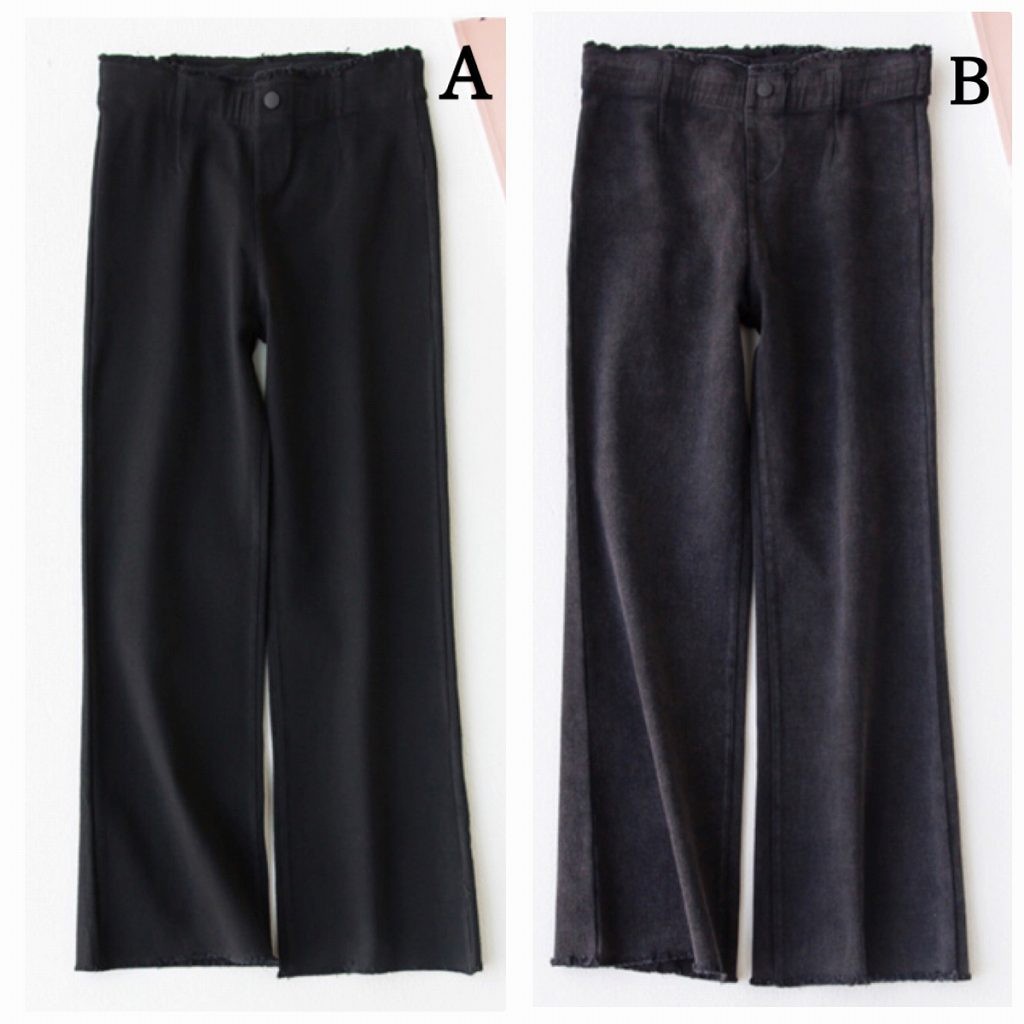 レディース　ベルボトム　ブーツカット　クロップドパンツ　半端丈　ボトムス　人気　春物　夏物　女性　大人　カジュアル　キュート　可愛い　フェミニン　おしゃれ　ファッション　美脚　脚長　美シルエット　ブラック　M　L　XL　サイズ　送料無料