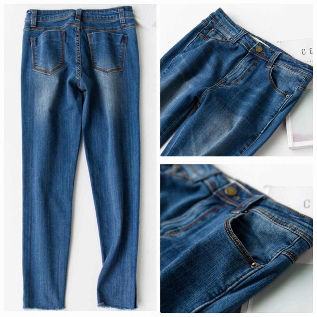 レディース　デニム　クロップドパンツ　ジーンズ　ジーパン　切りっぱなし　半端丈　ボトムス　人気　春物　夏物　女性　大人　カジュアル　キュート　可愛い　フェミニン　おしゃれ　ファッション　美脚　脚長　美シルエット　ブルー　S　M　L　サイズ　送料無料