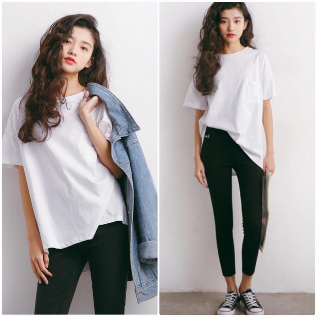 レディース　半袖　Tシャツ　クルーネック　ポケット　トップス　春物　夏物　女性　大人　カジュアル　可愛い　フェミニン　おしゃれ　ファッション　ブラック　ホワイト　オレンジ　グレー　ピンク　イエロー　ブルー　フリーサイズ　ワンサイズ　送料無料