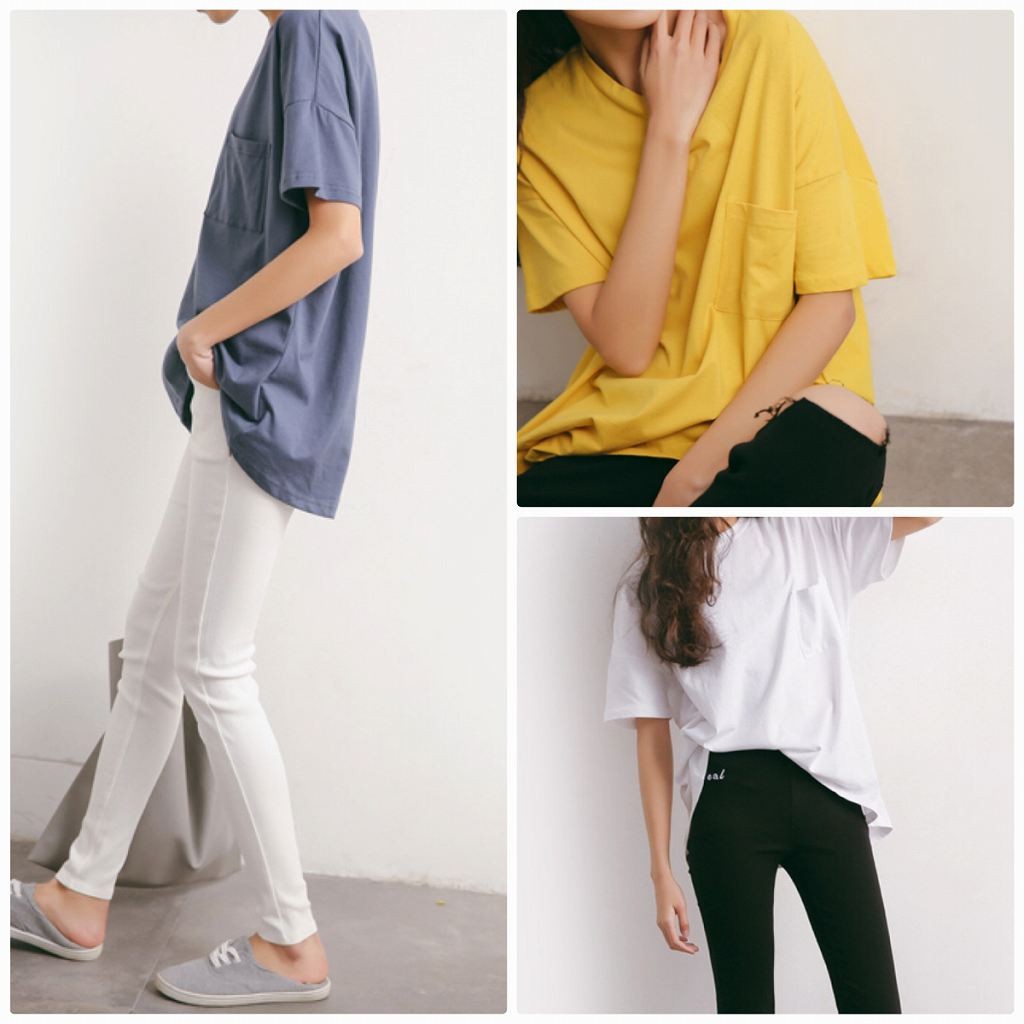 レディース　半袖　Tシャツ　クルーネック　ポケット　トップス　春物　夏物　女性　大人　カジュアル　可愛い　フェミニン　おしゃれ　ファッション　ブラック　ホワイト　オレンジ　グレー　ピンク　イエロー　ブルー　フリーサイズ　ワンサイズ　送料無料