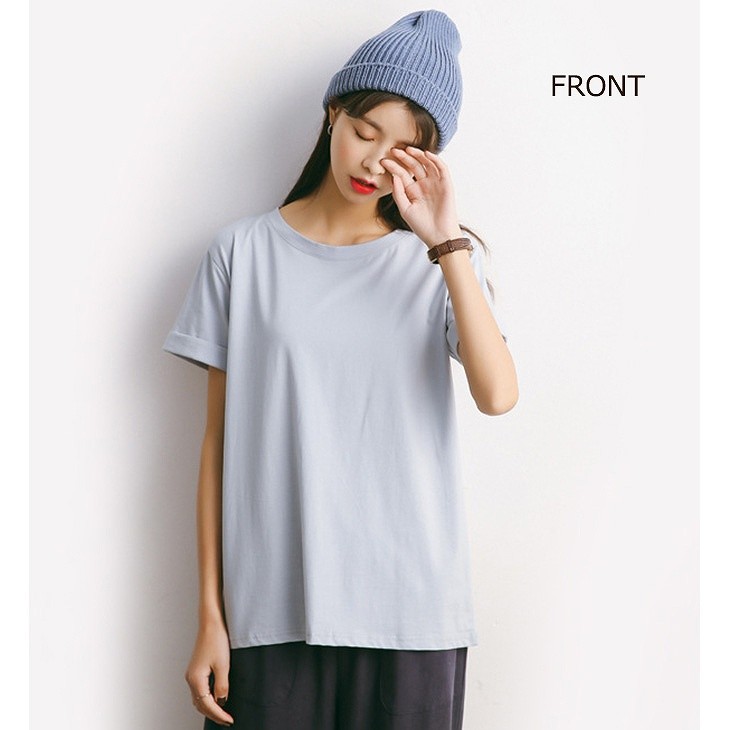 レディース　トップス　Tシャツ　無地　半袖　カットソー　定番　カジュアル　フリーサイズ　大人可愛い　お出かけ　デイリー　イエロー　ホワイト　モスグリーン　ラベンダー　グリーン　ピンク　ライトパープル　レッド　ライトブルー　ライトグリーン　ブラック　送料無料