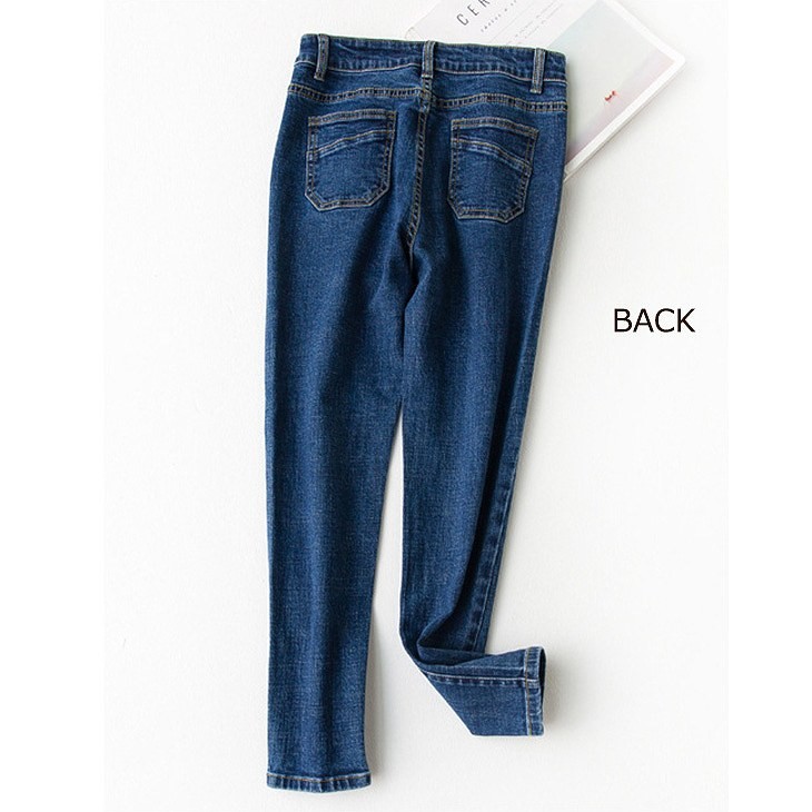 レディース　ボトムス　デニムパンツ　ジーンズ　ロールアップ　ロングパンツ　ストレート　無地　大人可愛い　カジュアル　シンプル　デイリー　お出かけ　デート　ブルー　送料無料