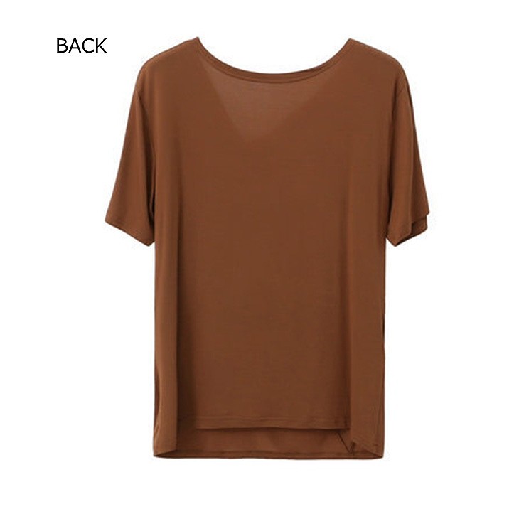 レディース　トップス　Tシャツ　無地　カットソー　ドレープドネック　半袖　綿　シンプル　カジュアル　エレガント　大人可愛い　フェミニン　デート　お出かけ　普段着　ホワイト　ブラック　送料無料