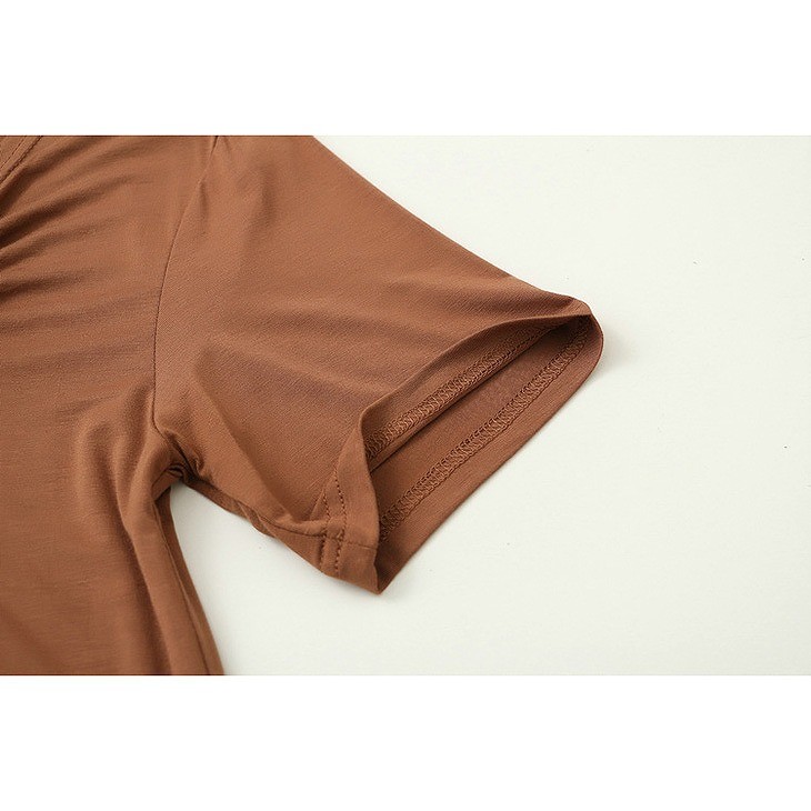 レディース　トップス　Tシャツ　無地　カットソー　ドレープドネック　半袖　綿　シンプル　カジュアル　エレガント　大人可愛い　フェミニン　デート　お出かけ　普段着　ホワイト　ブラック　送料無料