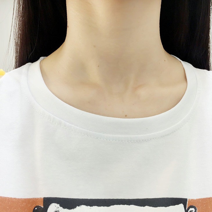 レディース　トップス　Tシャツ　半袖　プリント　肖像画　リボン　綿　カジュアル　大人可愛い　フェミニン　デート　お出かけ　普段着　ホワイト　白　ブラック　黒　送料無料