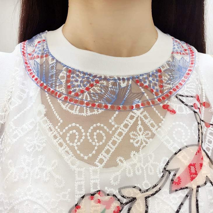 レディース　ワンピース　ノースリーブ　二重　レース　膝上　花柄　アニマル柄　春　夏　カジュアル　フェミニン　キュート　可愛い　おしゃれ　セクシー　ホワイト　白　レッド　グリーン　ブルー　送料無料