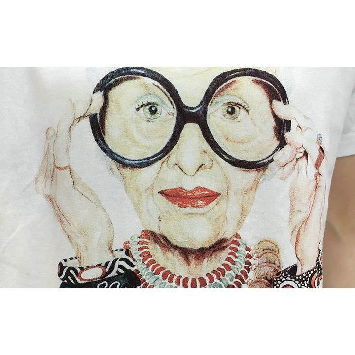 レディース　トップス　Tシャツ　カットソー　ラウンドネック　半袖　プリント　シンプル　大きいサイズ　カジュアル　大人可愛い　デート　お出かけ　デイリー　ホワイト　送料無料