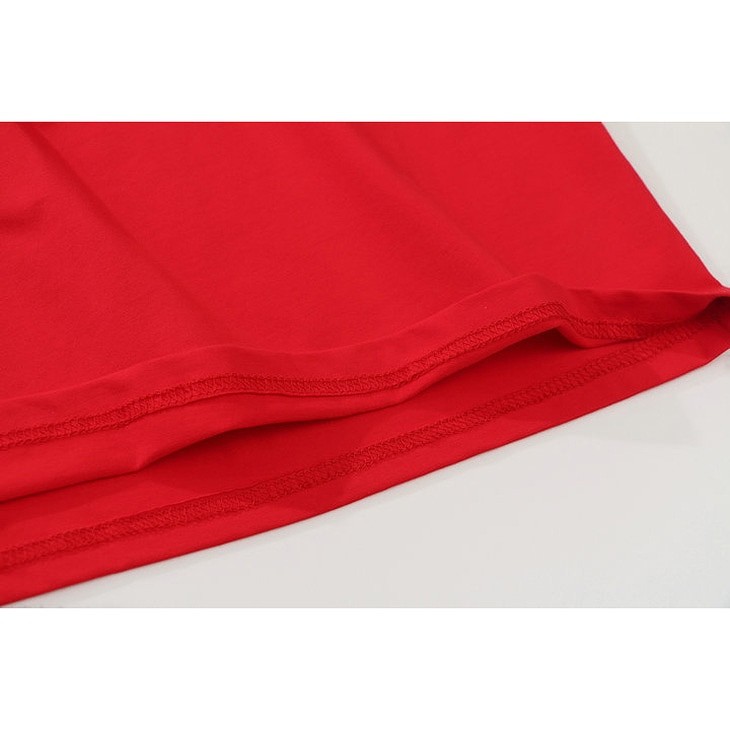 レディース　トップス　Tシャツ　カットソー　ラウンドネック　5分袖　ロゴ　シンプル　カジュアル　大人可愛い　デート　お出かけ　デイリー　ブラック　ホワイト　レッド　送料無料