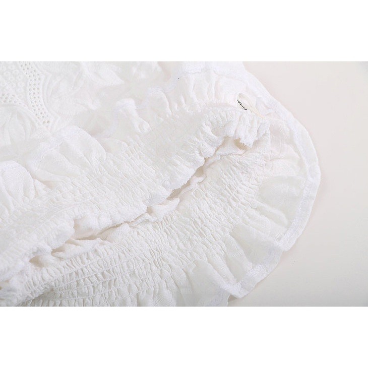 レディース　トップス　総レース　カットソー　Vネック　7分袖　無地　シンプル　カジュアル　大人可愛い　オフィス　OL　デート　お出かけ　デイリー　ホワイト　送料無料