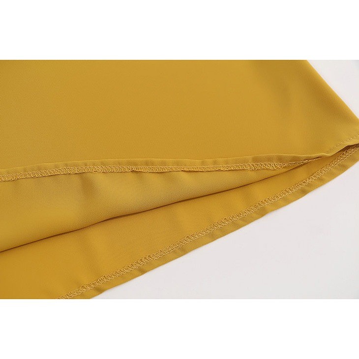 レディース　トップス　シフォン　カットソー　Vネック　5分袖　ネックベルト　無地　シンプル　大きいサイズ　カジュアル　大人可愛い　オフィス　OL　デート　お出かけ　デイリー　イエロー　ホワイト　パープル　オレンジ　送料無料