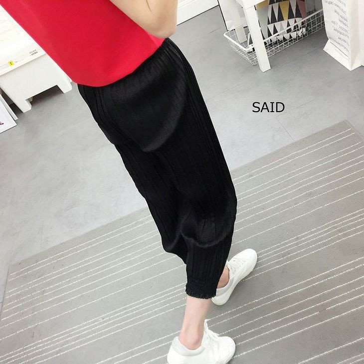 レディース　ボトムス　ジョガーパンツ　ハーレムパンツ　7分丈　無地　大人可愛い　大きいサイズ　カジュアル　大きいサイズ　シンプル　デイリー　お出かけ　デート　ブラック　送料無料