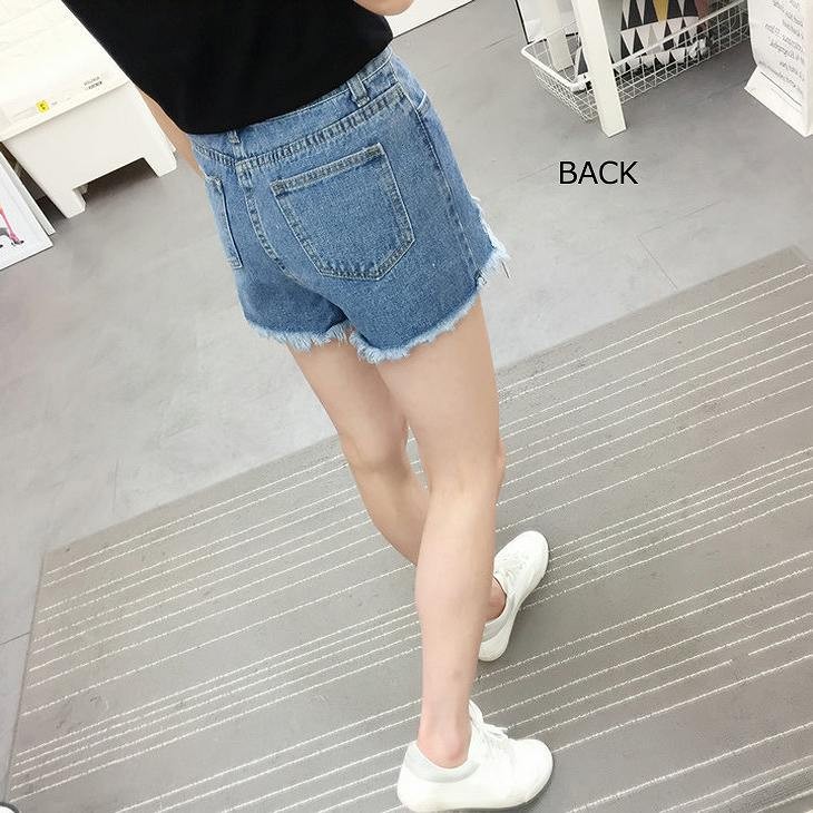レディース　ボトムス　デニム　ショートパンツ　ホットパンツ　無地　ダメージ　大きいサイズ　カジュアル　大人可愛い　シンプル　美脚　脚長　デイリー　お出かけ　デート　ブルー　ホワイト　送料無料