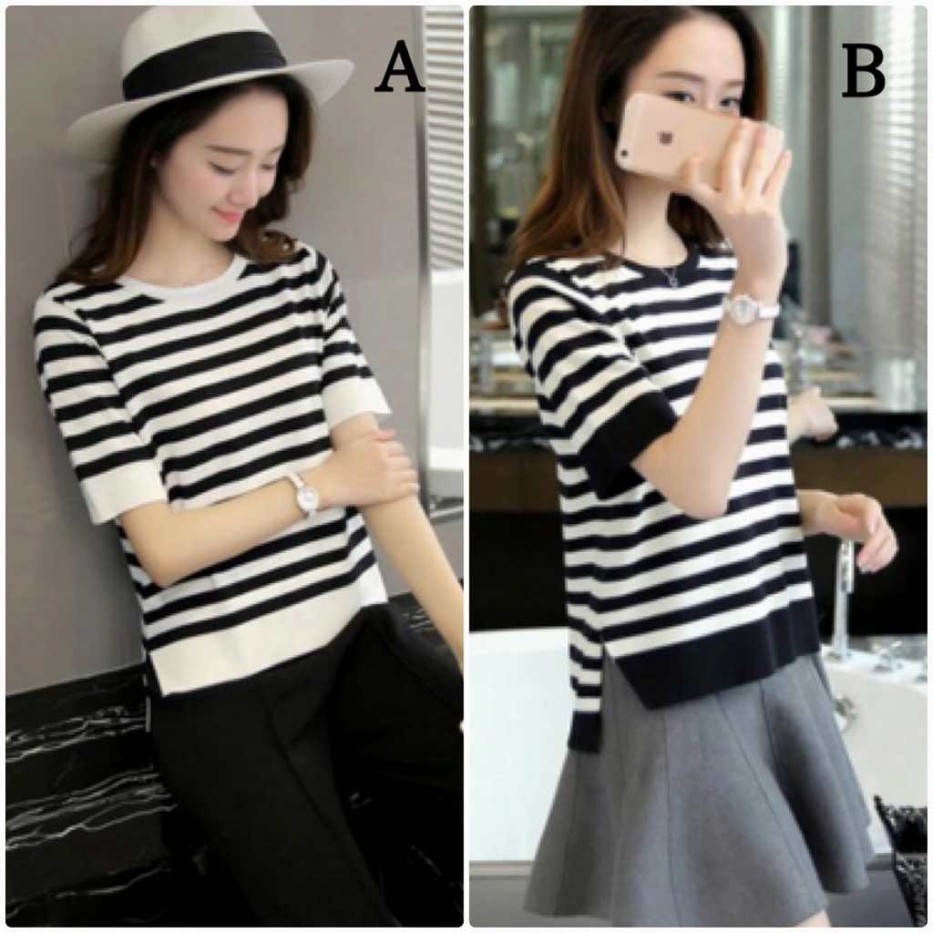 レディース　トップス　Tシャツ　半袖　カットソー　ボーダー　ストライプ　シンプル　フィッシュテール　大きいサイズ　ゆったり　おしゃれ　カジュアル　大人可愛い　フェミニン　デート　お出かけ　普段着　白　ホワイト　黒　ブラック　送料無料