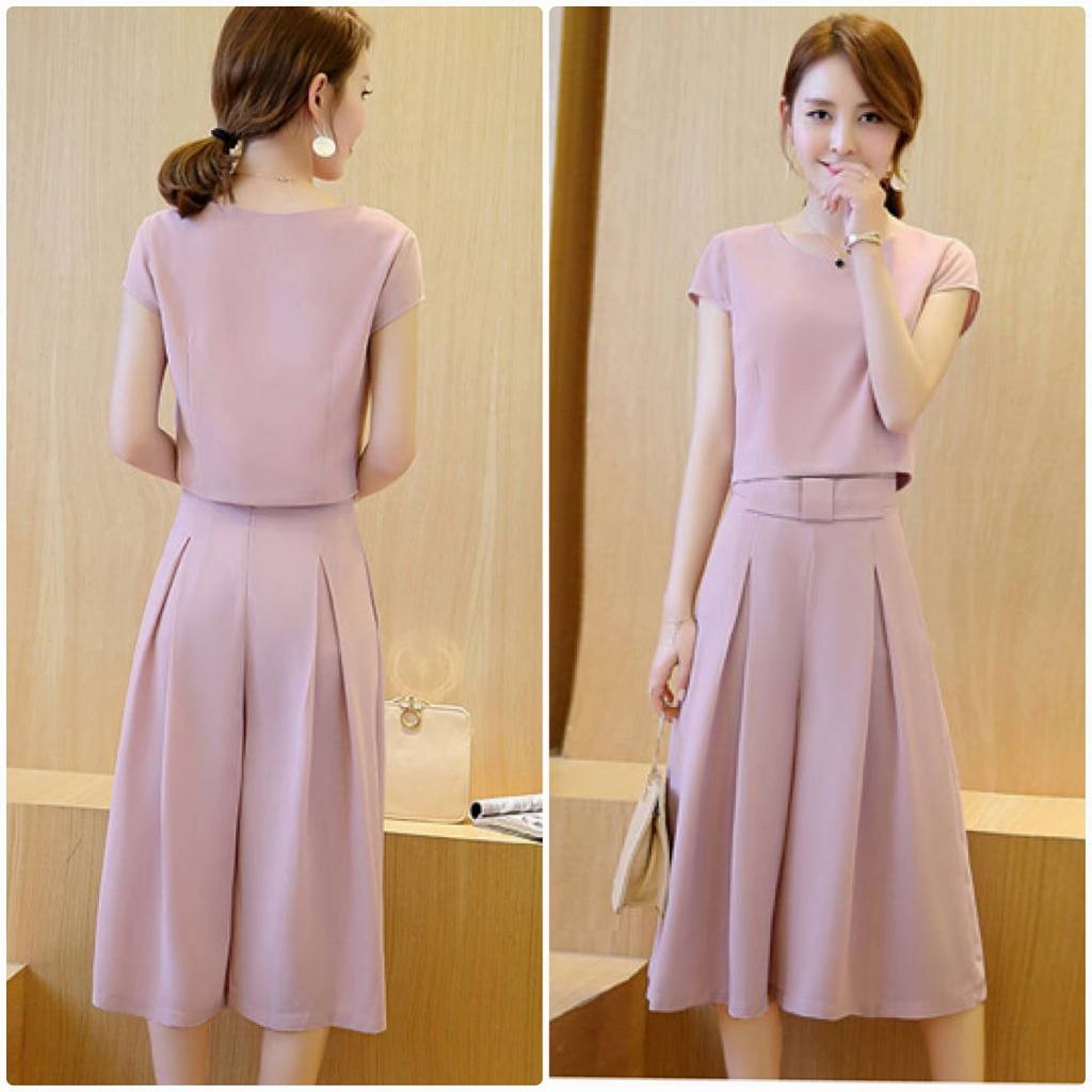 レディース　セットアップ　トップス　ボトムス　スーツ　半袖　Tシャツ　ワイドパンツ　ワイドレッグ　春夏　ゆったり　大きいサイズ　エレガント　セクシー　カジュアル　大人可愛い　フェミニン　おしゃれ　通勤　オフィス　ブラック　グレー　ピンク　送料無料