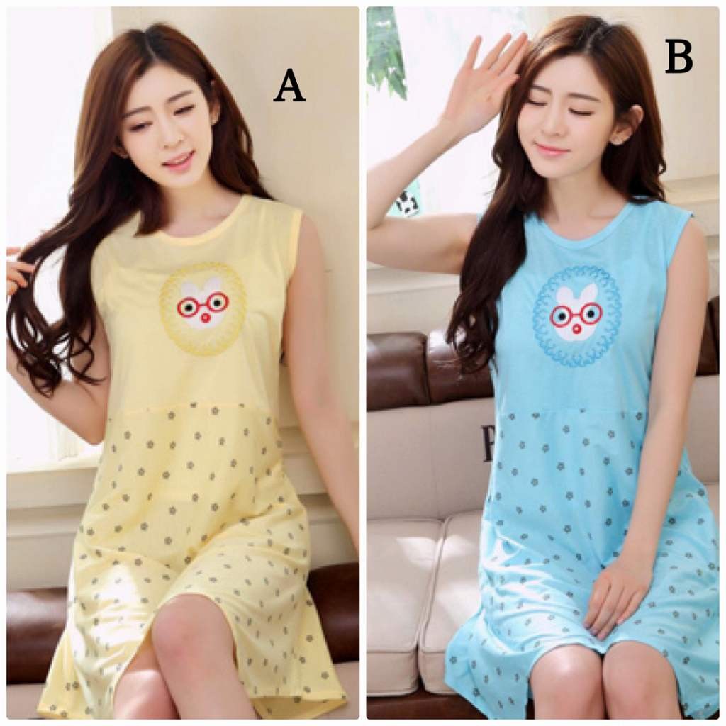 レディース　パジャマ　ナイトウェア　ノースリーブ　ワンピース　夏　綿　部屋着　ルームウェア　シンプル　アシンメトリー　キュート　かわいい　 フェミニン　セクシー　ピンク　ブルー　イエロー　送料無料