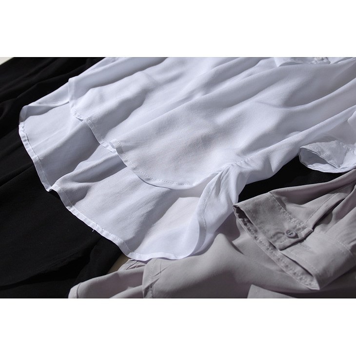 レディース　トップス　シャツ　長袖　無地　シンプル　ゆったり　カジュアル　フェミニン　かわいい　上品　オフィス　ビジネス　通勤　普段着　デート　ブラック　ホワイト　グレー　送料無料