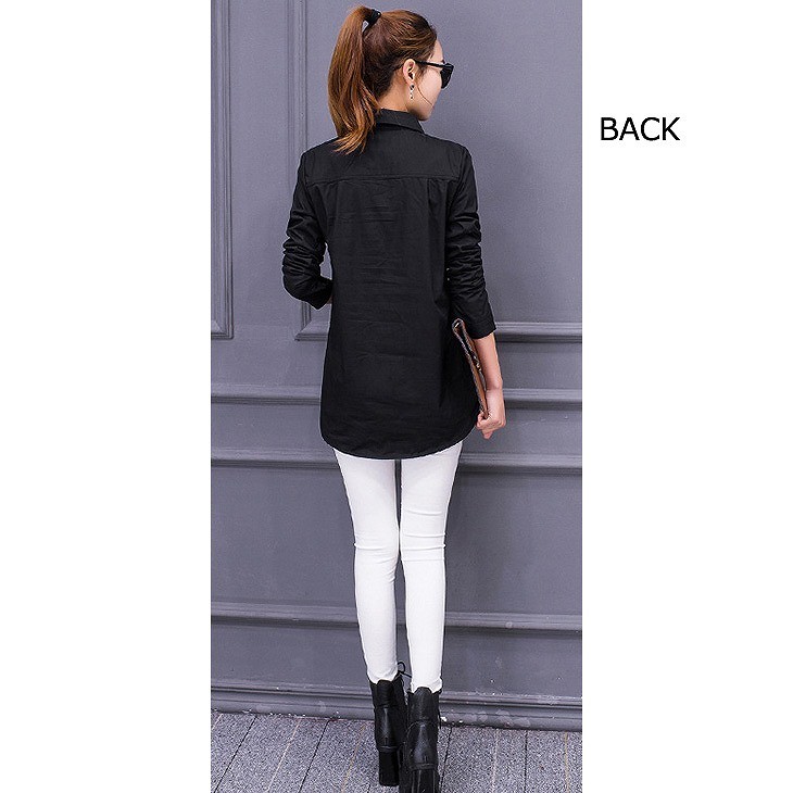 レディース　トップス　シャツ　チュニック　長袖　無地　シンプル　ポケット付き　大きいサイズ　春　秋　おしゃれ　カジュアル　フェミニン　かわいい　上品　エレガント　オフィス　ビジネス　通勤　普段着　ホワイト　ブラック　ピンク　ワイン　グリーン　送料無料