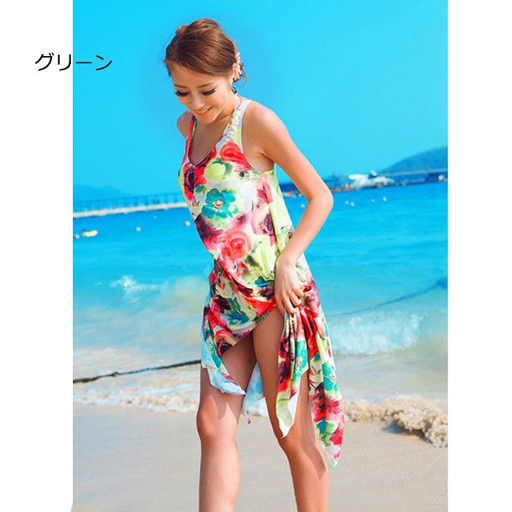 レディース　シフォン　ワンピース　ホルターネック　ビーチ　海　春　夏　カジュアル　キュート　可愛い　フェミニン　セクシー　きれいめ　エレガント　おしゃれ　お出かけ　お呼ばれ　グリーン　オレンジ　レッド　緑色　赤　フリーサイズ　ワンサイズ　送料無料