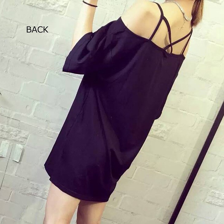 レディース　オフショルダー　ワンピース　ミニ丈　ショート丈　ビーチ　海　春　夏　カジュアル　キュート　可愛い　フェミニン　セクシー　きれいめ　エレガント　おしゃれ　お出かけ　お呼ばれ　ブラック　黒色　S　M　L　XL　サイズ　送料無料