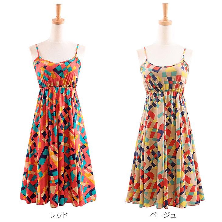 レディース　サマードレス　ビーチドレス　ワンピース　ノースリーブ　膝上丈　ラウンドネック　ボヘミアン　レトロ　大人可愛い　カジュアル　フリーサイズ　デイリー　お出かけ　デート　ビーチ　カバーアップ　リゾート　レッド　ベージュ　送料無料