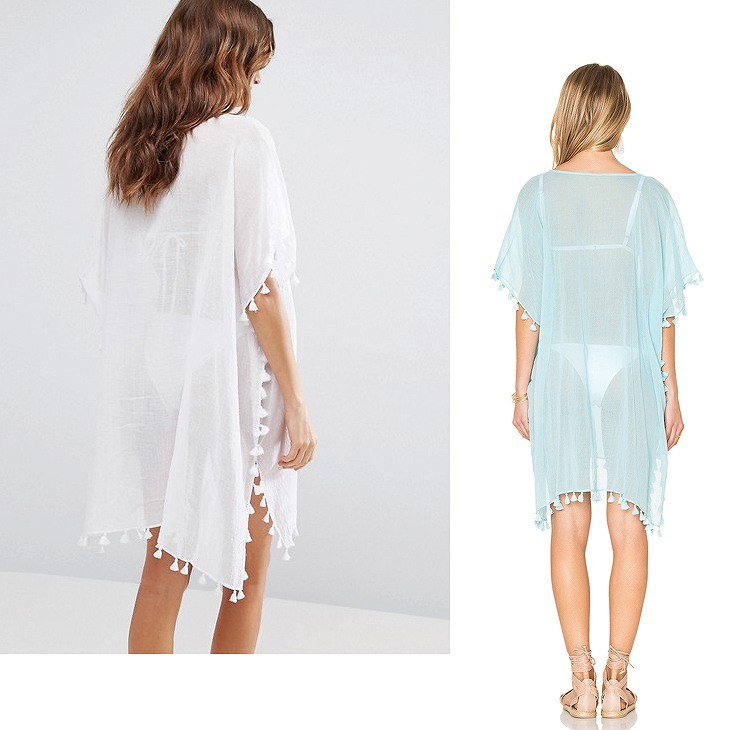 レディース　トップス　ビーチウェア　カットソー　ラッシュガード　カバービキニ　無地　日焼け対策　UV対策　薄地　Vネック　半袖　大人可愛い　カジュアル　フリーサイズ　ビーチ　カバーアップ　リゾート　ブラック　ホワイト　レッド　ライトブルー　送料無料