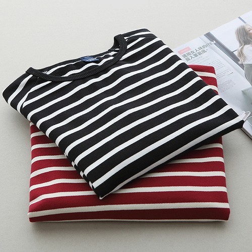 レディース　トップス　Tシャツ　ボーダー　カットソー　ドルマン　長袖　シンプル　コットン　カジュアル　大人可愛い　フェミニン　オフィス　通勤　OL　デート　お出かけ　ブラック　レッド　送料無料