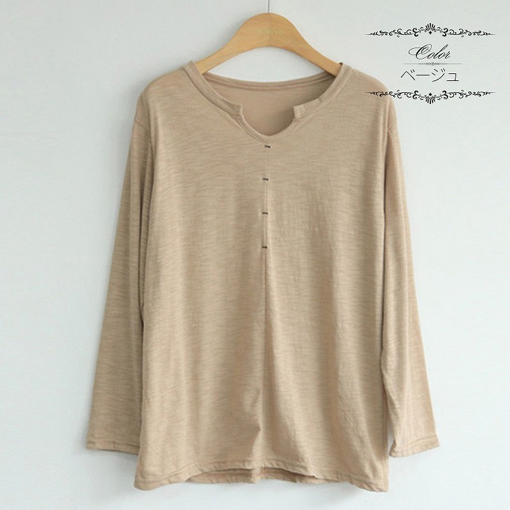 レディース　トップス　Tシャツ　長袖　オフネック　九分袖　無地　カットソー　綿100％　コットン　シンプル　大きいサイズ　ゆったり　おしゃれ　カジュアル　大人可愛い　フェミニン　デート　お出かけ　普段着　送料無料