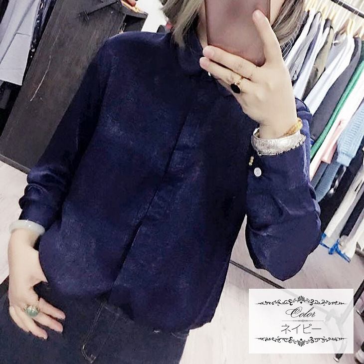 レディース　トップス　シャツ　ブラウス　長袖　無地　シンプル　リボン　シルク　ふんわり　ゆったり　おしゃれ　カジュアル　フェミニン　かわいい　上品　エレガント　オフィス　ビジネス　通勤　普段着　デート　グレー　ネイビー　ブラウン　送料無料