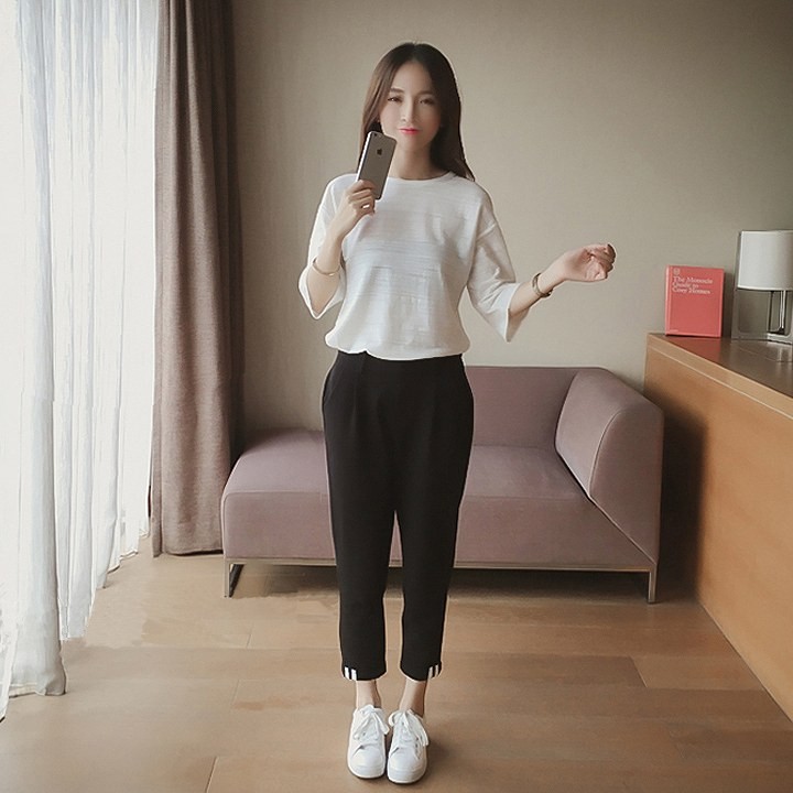 レディース　ボトムス　ロングパンツ　ハイウエスト　サルエルパンツ　無地　きれいめ　大きいサイズ　カジュアル　大人可愛い　フェミニン　デート　お出かけ　デイリー　ブラック　送料無料