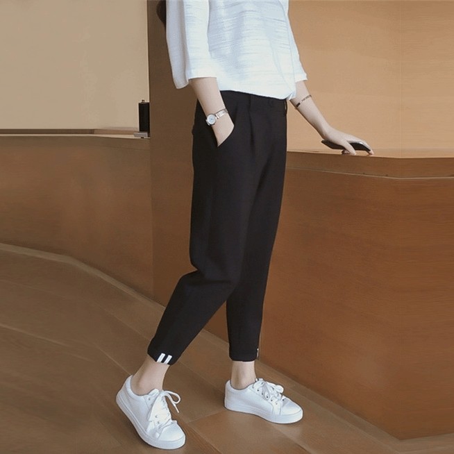 レディース　ボトムス　ロングパンツ　ハイウエスト　サルエルパンツ　無地　きれいめ　大きいサイズ　カジュアル　大人可愛い　フェミニン　デート　お出かけ　デイリー　ブラック　送料無料