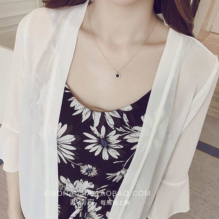 レディース　トップス　ロングカーディガン　コーディガン　シフォン　薄手　7分袖　無地　カジュアル　大きいサイズ　大人可愛い　フェミニン　デート　お出かけ　デイリー　ホワイト　ブラック　ピンク　送料無料