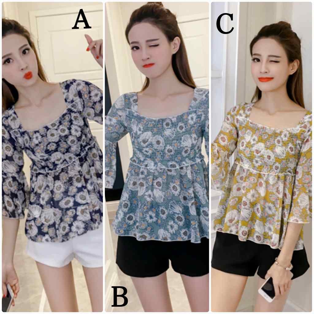 レディース　シフォン　キャンディスリーブ　ブラウス　スクエアネック　シャツ　トップス　カジュアル　キュート　可愛い　フェミニン　エレガント　セクシー　おしゃれ　お出かけ　お呼ばれ　イエロー　ネイビー　グリーン　S　M　L　XL　2XL　大きいサイズ　送料無料