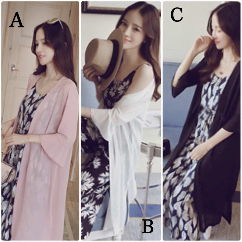 レディース　シフォン　フレアスリーブ　五分袖　ロング丈　トップス　アウター　カジュアル　フェミニン　セクシー　きれいめ　エレガント　セクシー　おしゃれ　お出かけ　お呼ばれ　ブラック　ホワイト　ピンク　黒色　L　XL　2XL　3XL　4XL　大きいサイズ　送料無料