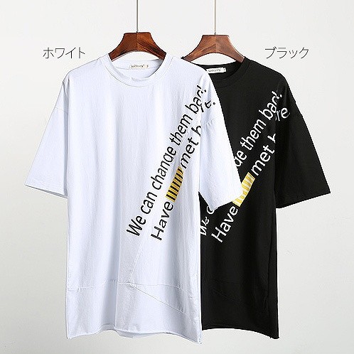 レディース　Tシャツ　ワンピース　ロング丈　クルーネック　プリント　半袖　ショートスリーブ　トップス　カジュアル　キュート　可愛い　フェミニン　エレガント　セクシー　おしゃれ　お出かけ　お呼ばれ　ブラック　ホワイト　黒　白色　S　M　L　サイズ　送料無料