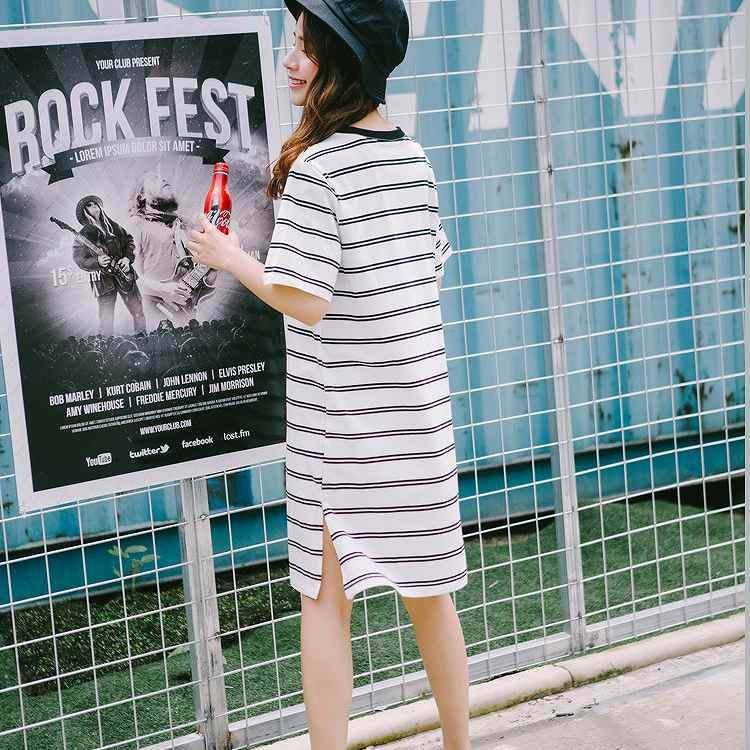 レディース　Tシャツ　ワンピース　ボーダー　半袖　クルーネック　スカート　カジュアル　キュート　可愛い　フェミニン　セクシー　きれいめ　上品　エレガント　おしゃれ　お出かけ　お呼ばれ　ホワイト　白色　フリーサイズ　ワンサイズ　送料無料