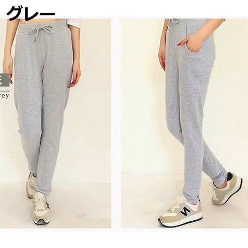 レディース　ボトムス　スウェット　パンツ　ゆったり　コットン　無地　カジュアル　大きいサイズ　シンプル　スポーツ　ヨガ　ジョギング　リラックス　ルームウェア　デイリー　グレー　ブラック　送料無料