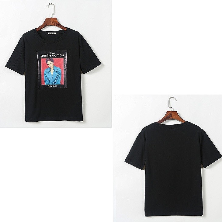 レディース　Tシャツ　プリント　半袖　クルーネック　ショートスリーブ　トップス　カジュアル　キュート　可愛い　フェミニン　エレガント　セクシー　おしゃれ　お出かけ　お呼ばれ　ブラック　ホワイト　黒　白色　S　M　L　XL　サイズ　送料無料